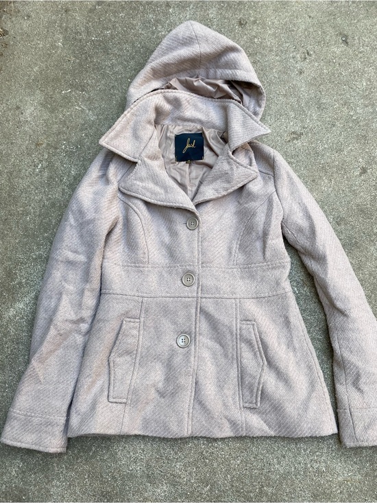 Jack by BB Dakota Jackets & Blazers - Jack by BB Dakota Hooded Peacoat Jacket Beige Tan Cream Size XS Winter